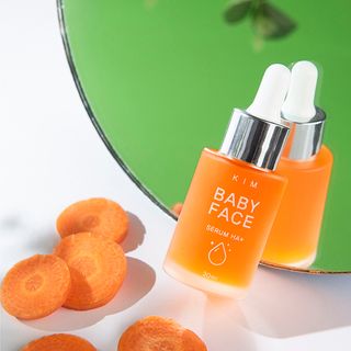 Serum dưỡng trắng da mặt, sạch mụn, mờ nám, tàn nhang KIM BABY FACE HA+ chiết xuất cà rốt 30ml