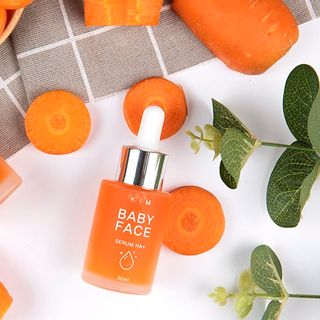 Serum dưỡng trắng da mặt, sạch mụn, mờ nám, tàn nhang KIM BABY FACE HA+ chiết xuất cà rốt 30ml