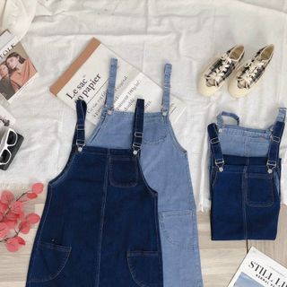 Yếm jean dài có co dãn