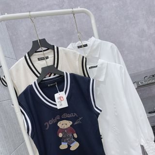 Áo cặp somi kèm gile hình gấu