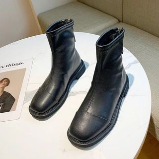 Giày boots cổ thấp cao cấp màu đen BL0039