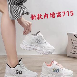 Giày thể thao nữ đế độn trắng phối chữ đẹp 715