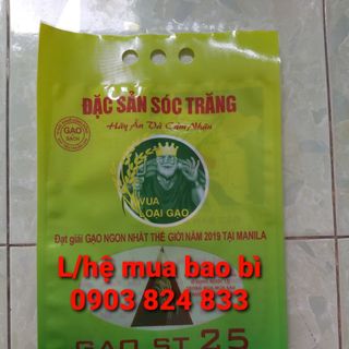Bao pp dệt, bao đựng gạo st màu xanh 5kg, 10kg, 25kg