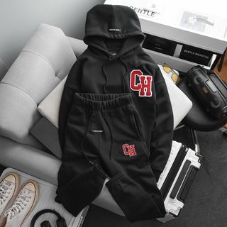 Bigsize - Áo hoodie nam form bigsize 70kg - 130kg - đen in chữ CH
