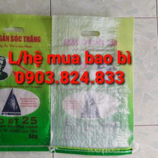 Bao pp dệt, bao đựng gạo st màu xanh 5kg, 10kg, 25kg