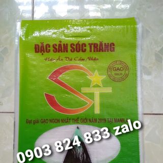 Bao pp dệt, bao đựng gạo st màu xanh 5kg, 10kg, 25kg