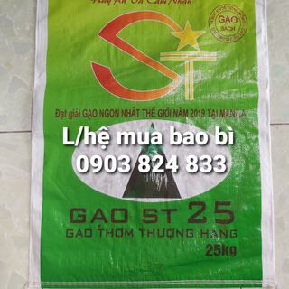 Bao pp dệt, bao đựng gạo st màu xanh 5kg, 10kg, 25kg