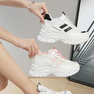 Giày thể thao nữ trắng họa tiết 2 sọc 710