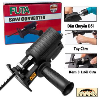 Bộ Chuyển Đổi Máy Khoan Thành Cưa Lọng Cầm Tay FUTA Kèm 3 Lưỡi