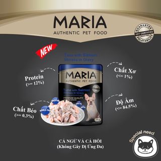 pate cho chó poodle Combo 8 gói 70g (MARIA) - thức ăn cho chó vị thịt bò, thịt gà, cá hồi, cá ngừ