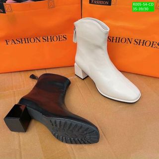 boots nữ kiểu trơn mũi vuông đẹp R005