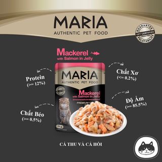 pate cho mèo con MARIA 70g/gói - thức ăn cho mèo vị thịt gà, cá hồi, cá thu, mực