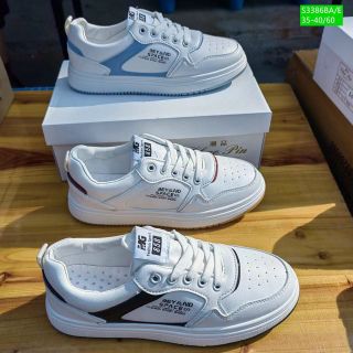 Giày thể thao nữ trắng da mềm S3386