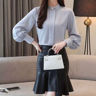 Áo cổ trụ tay dài