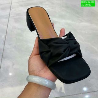Guốc nữ gót vuông êm chân quai ngang thời trang