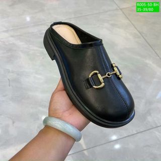 Giày sục nữ da mềm mũi tròn giá xưởng R005