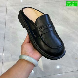 Giày sục nữ da mềm mũi tròn giá xưởng R005