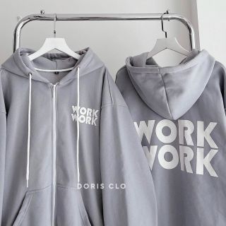 Áo hoodie thun nỉ in work work