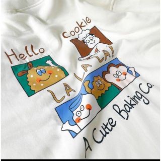 Áo sweater tay phòng in Cookie