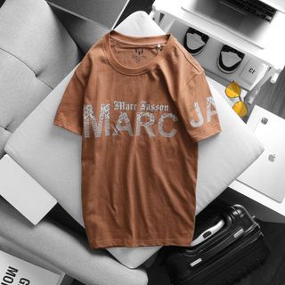 Áo thun nam cổ tròn, áo phông nam ngắn tay Marc in tay