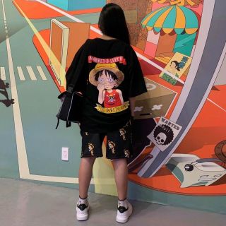 Đồ bộ mặc nhà logo monkey d luffy thun form dưới 70kg