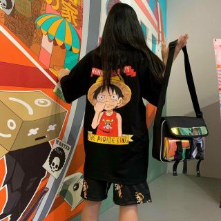 Đồ bộ mặc nhà logo monkey d luffy thun form dưới 70kg