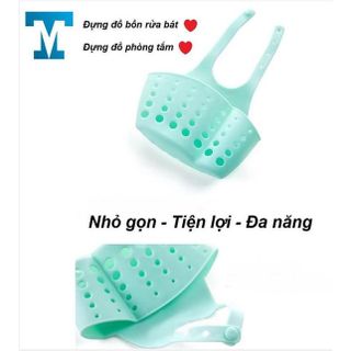 Giỏ treo bồn rửa chén bát, Giỏ treo Nhà tắm Đa Năng Silicon tiện lợi siêu bền.