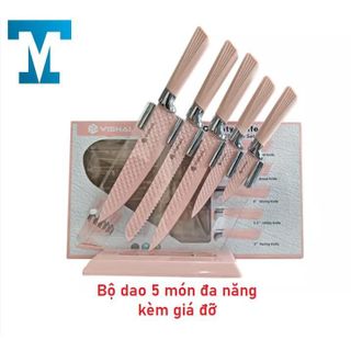 [BỘ DAO 5 MÓN] Bộ dao làm bếp cao cấp 5 món siêu sắc bén, kèm giá đỡ để dao tiện lợi. giá sỉ