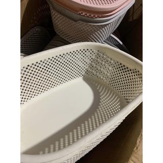 [RỔ NHỰA GIẢ MÂY CÓ NẮP] Rổ nhựa giả mây HÀN QUỐC có nắp DF1109, giúp không gian gọn gàng ngăn nắp.