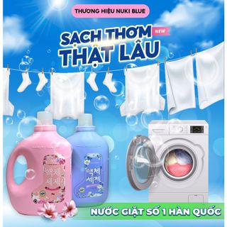 Can Nước Giặt Hàn Quốc Nuki Blue 2kg Hương Thơm Dịu Nhẹ, Mềm Vải Không Gây Kích Ứng An Toàn Với Làn Da giá sỉ