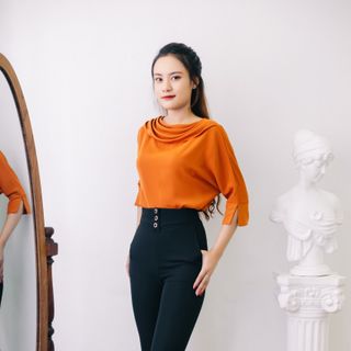 Áo cổ đỗ xếp ly