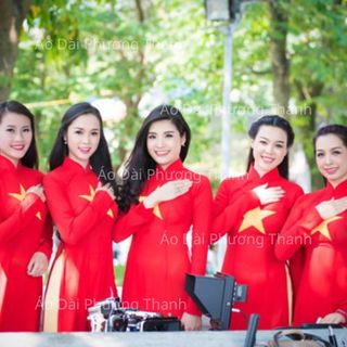 ÁO DÀI 3D CỜ ĐỎ SAO VÀNG