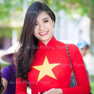 ÁO DÀI 3D CỜ ĐỎ SAO VÀNG