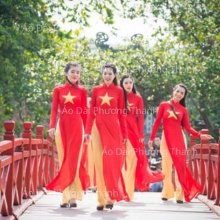 ÁO DÀI 3D CỜ ĐỎ SAO VÀNG