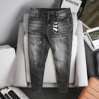 BIGSIZE - Quần jean dài xám bạc form bigsize 80kg - 130kg - Mã 372