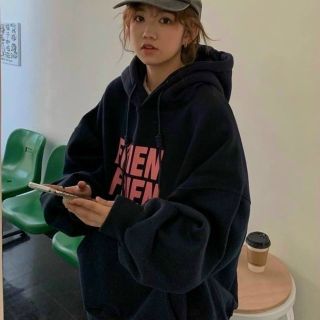Áo hoodie thun nỉ tay phòng cánh dơi in friend friend