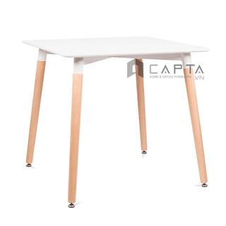 Bộ bàn ăn tiếp khách mặt gỗ vuông 4 ghế nhựa đúc cao cấp cho căn hộ