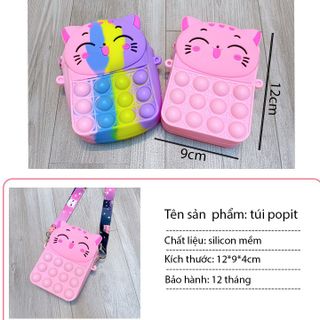 Mua sỉ túi đeo chéo cho bé gái, túi popit silicon mini cute dễ thường hình Mèo