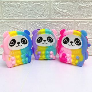 Mua sỉ túi đeo chéo cho bé gái siêu xinh thời trang, túi popit silicon mini bé trai đẹp hình Gấu Trúc