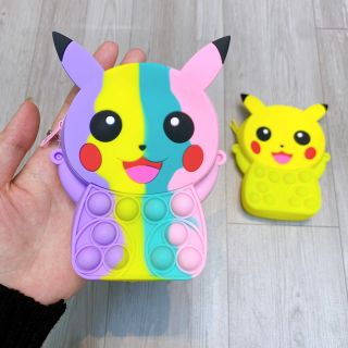 Mua sỉ túi đeo chéo cho bé trai gái, túi popit silicon cute hình Pikachu