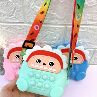 Mua sỉ túi cho bé gái đeo chéo Pop it nhiều màu, popit khủng long nhấn bóp cho trẻ vui thích