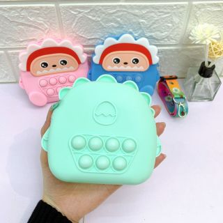 Mua sỉ túi cho bé gái đeo chéo Pop it nhiều màu, popit khủng long nhấn bóp cho trẻ vui thích