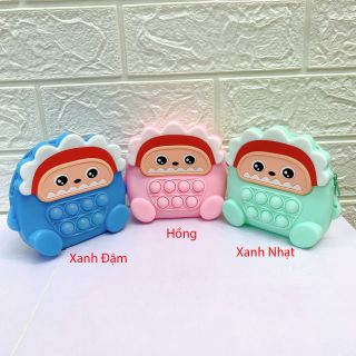 Mua sỉ túi cho bé gái đeo chéo Pop it nhiều màu, popit khủng long nhấn bóp cho trẻ vui thích