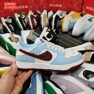 Giày thể thao nữ chất da mềm phối màu đẹp S3440