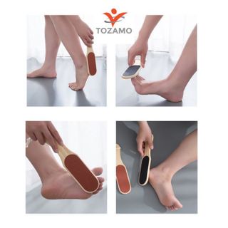 Dụng cụ mài nhẵn tẩy da chết gót chân bằng gỗ và giấy nhám