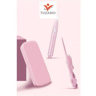 Bộ Dụng Cụ Lấy Ráy Tai Sử Dụng Đầu Silicon An Toàn Kèm Nhíp Gắp Lấy Ráy Tai Có Đèn Phát Sáng Màu Hồng TZM002