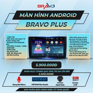 Màn hình Android thông minh dành cho xe hơi xe ôtô Bravo B10 Plus thương hiệu toàn cầu Bravo