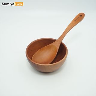 Muỗng canh gỗ xà cừ SUMIYA, vá múc canh gỗ tự nhiên