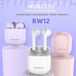 Tai nghe Bluetooth RAYWOLVES RW12 Chính hãng (Cảm ứng, 2 bên, v5.0, mẫu airpods 2 - pin dùng 3h)