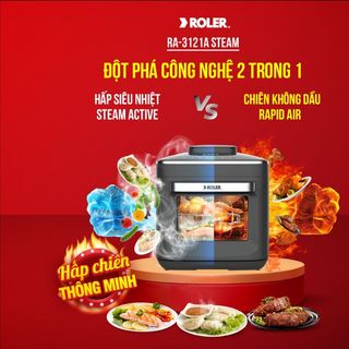 Nồi chiên không dầu điện tử đa năng kết hợp hơi nước 15L Roler RA-3121A STEAM